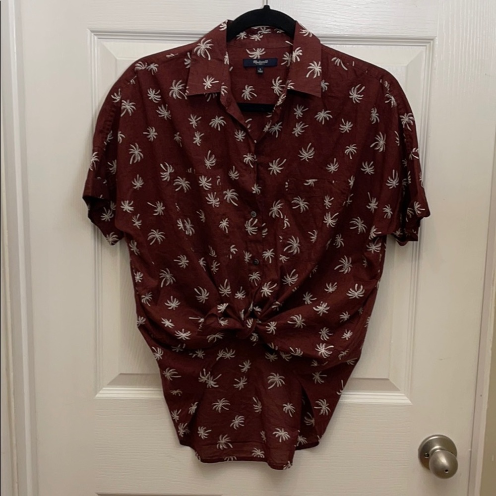 Madewell Poplin Lightweight Palm Tree Shirt
